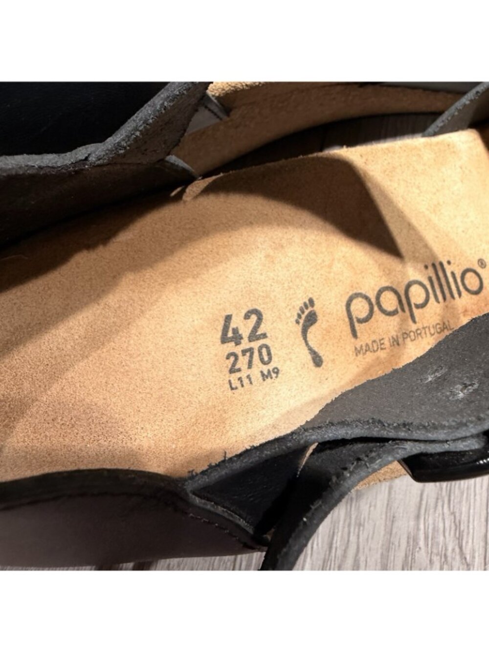 Birkenstock Papillio Mary Jane Women’s Size 42 Black Wedge Ankle Strap Sandal - Picture 10 of 11